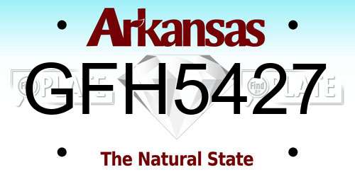 GFH5427 Arkansas License Plate