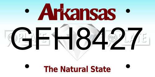 GFH8427 Arkansas License Plate