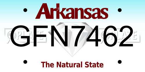 GFN7462 Arkansas License Plate