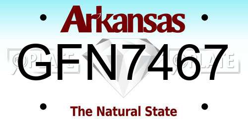 GFN7467 Arkansas License Plate