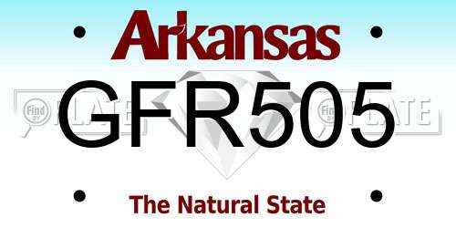 GFR505 Arkansas License Plate