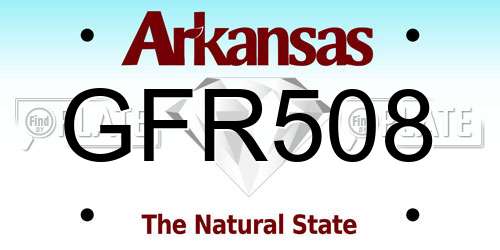 GFR508 Arkansas License Plate