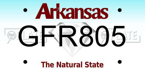 GFR805 Arkansas License Plate