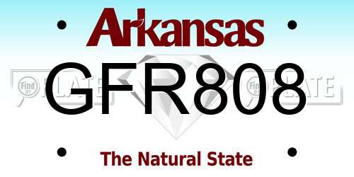 GFR808 Arkansas License Plate