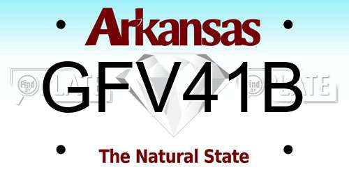 GFV41B Arkansas License Plate