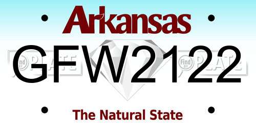 GFW2122 Arkansas License Plate