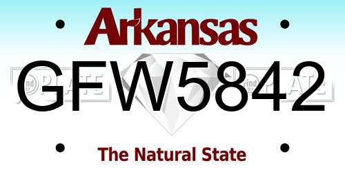 GFW5842 Arkansas License Plate