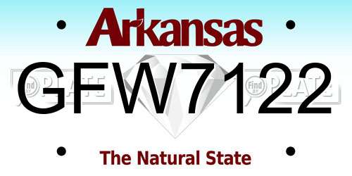 GFW7122 Arkansas License Plate