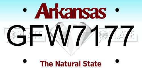 GFW7177 Arkansas License Plate