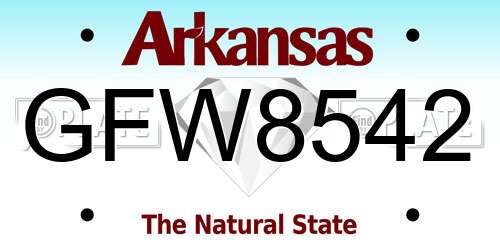 GFW8542 Arkansas License Plate