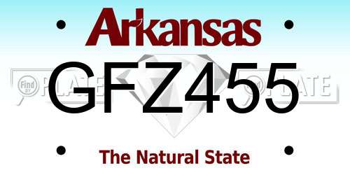 GFZ455 Arkansas License Plate