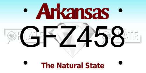GFZ458 Arkansas License Plate