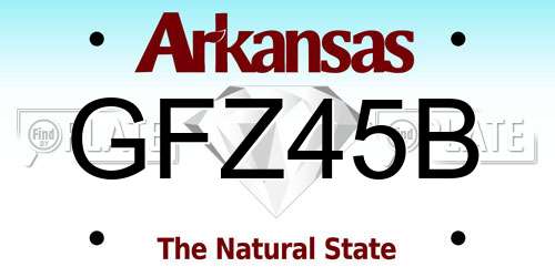 GFZ45B Arkansas License Plate