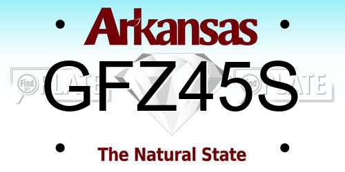 GFZ45S Arkansas License Plate