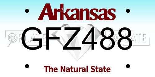 GFZ488 Arkansas License Plate