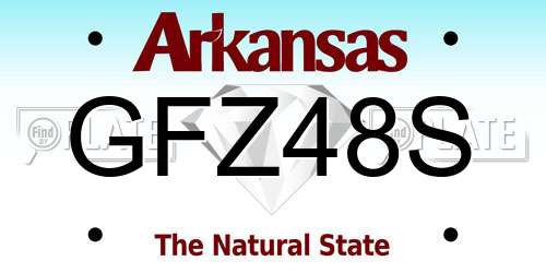GFZ48S Arkansas License Plate