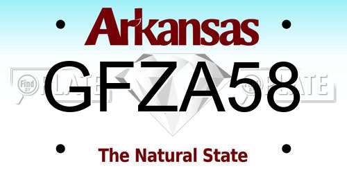 GFZA58 Arkansas License Plate