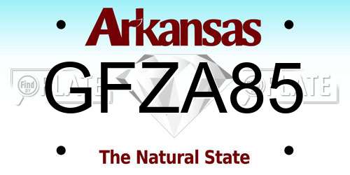 GFZA85 Arkansas License Plate