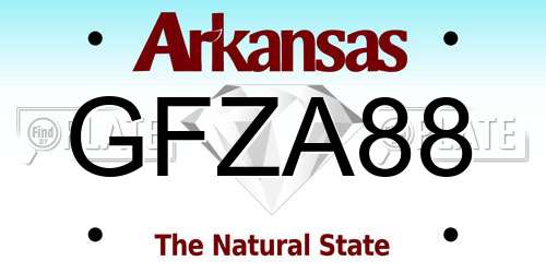 GFZA88 Arkansas License Plate