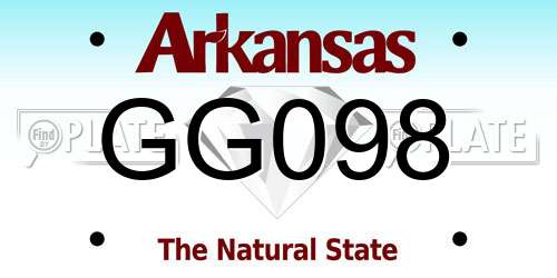 GG098 Arkansas License Plate