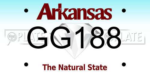 GG188 Arkansas License Plate