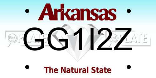 GG1I2Z Arkansas License Plate