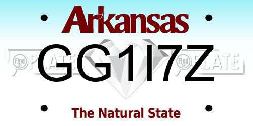 GG1I7Z Arkansas License Plate