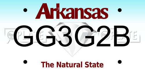GG3G2B Arkansas License Plate