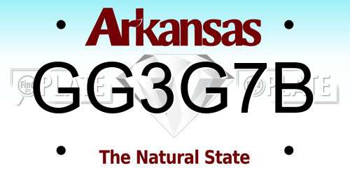 GG3G7B Arkansas License Plate