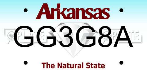 GG3G8A Arkansas License Plate