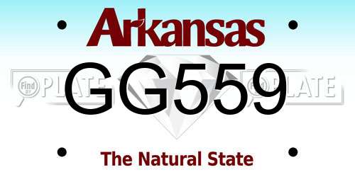 GG559 Arkansas License Plate