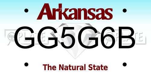 GG5G6B Arkansas License Plate