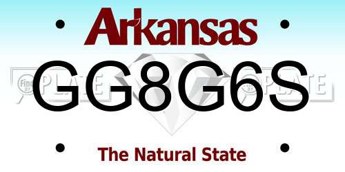 GG8G6S Arkansas License Plate