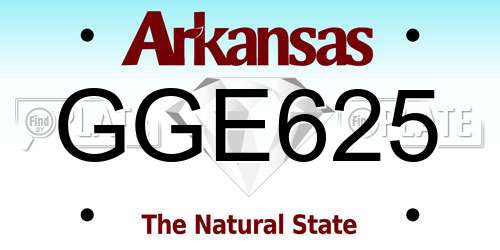 GGE625 Arkansas License Plate