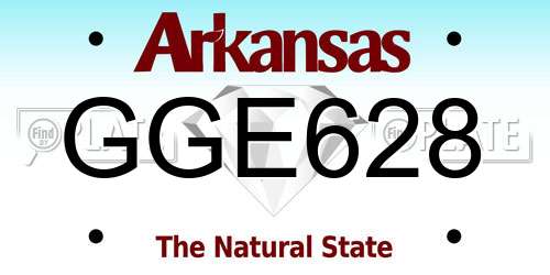 GGE628 Arkansas License Plate