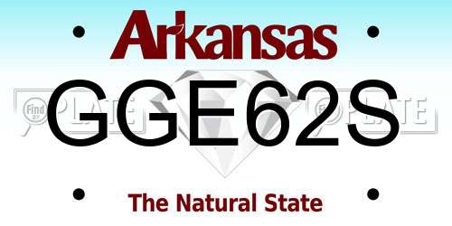 GGE62S Arkansas License Plate