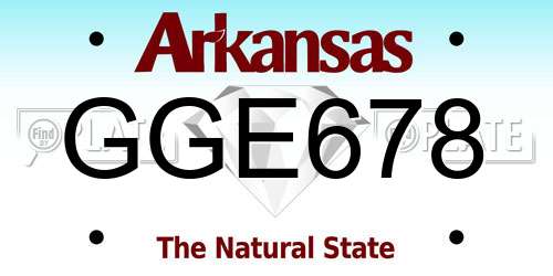 GGE678 Arkansas License Plate