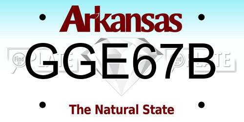 GGE67B Arkansas License Plate