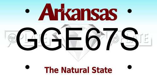 GGE67S Arkansas License Plate