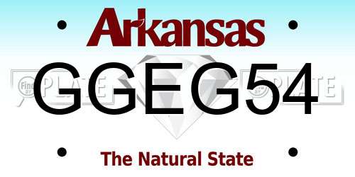 GGEG54 Arkansas License Plate