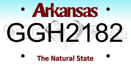 GGH2182 Arkansas License Plate