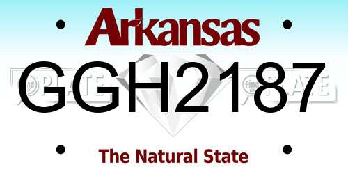 GGH2187 Arkansas License Plate