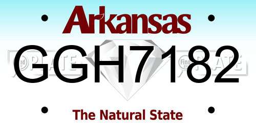 GGH7182 Arkansas License Plate