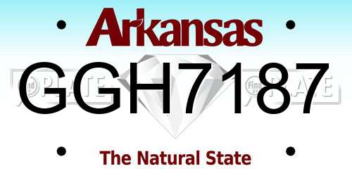 GGH7187 Arkansas License Plate
