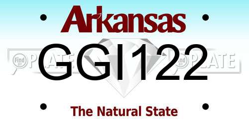 GGI122 Arkansas License Plate