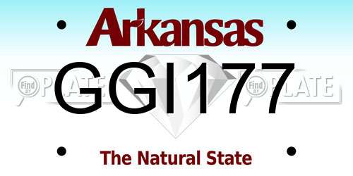 GGI177 Arkansas License Plate