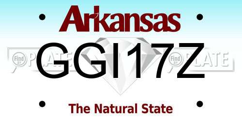 GGI17Z Arkansas License Plate