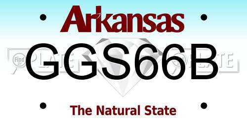 GGS66B Arkansas License Plate