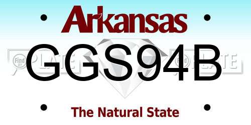 GGS94B Arkansas License Plate
