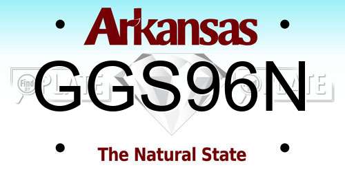 GGS96N Arkansas License Plate
